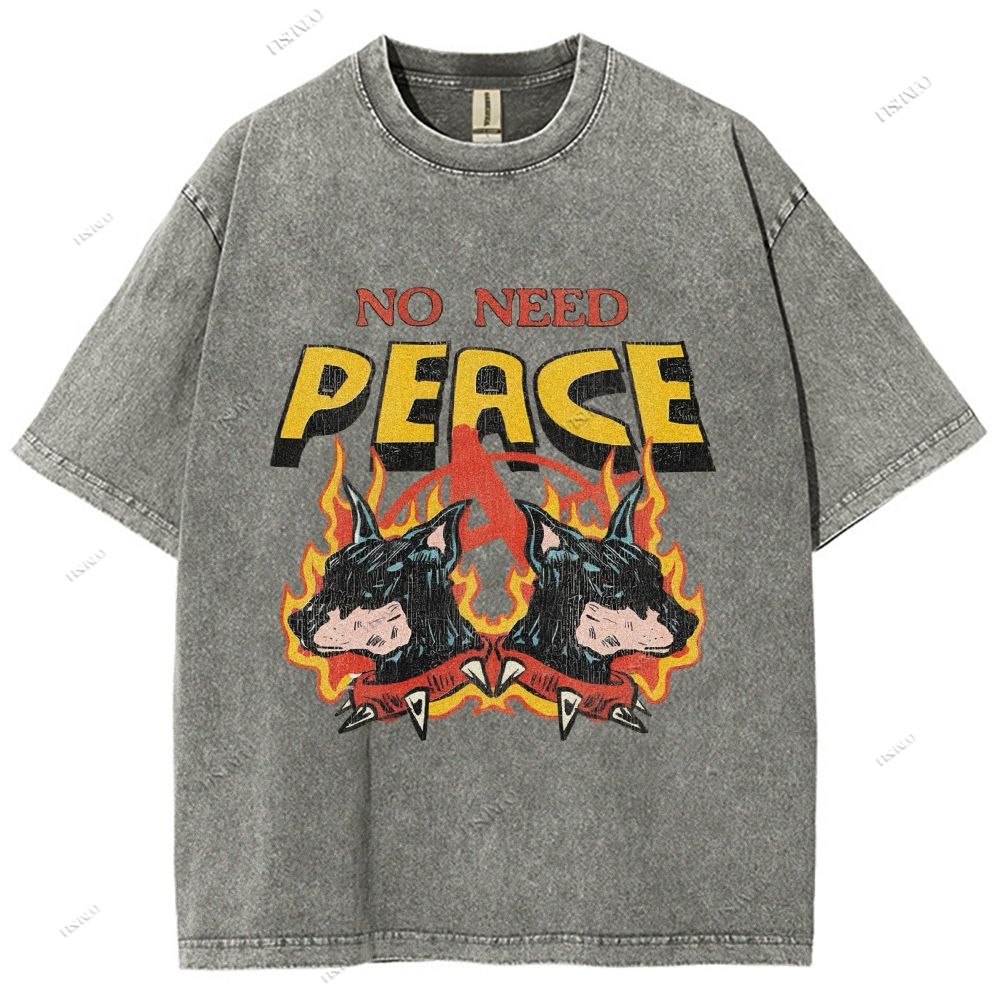 Unisex Vintage Durbin Dog Printed Washed Tee