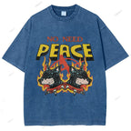 Unisex Vintage Durbin Dog Printed Washed Tee