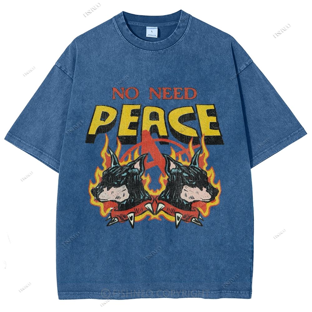 Unisex Vintage Durbin Dog Printed Washed Tee