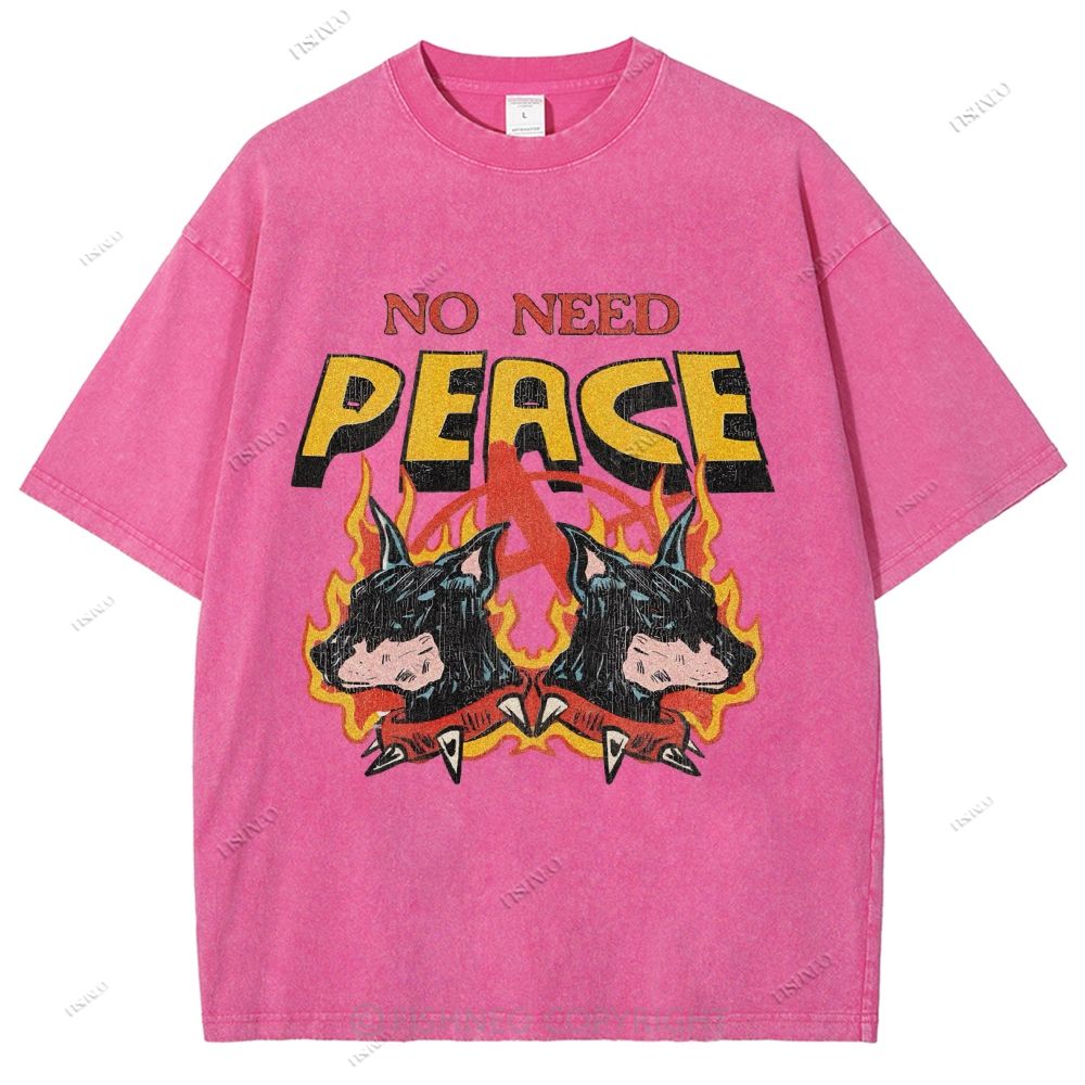 Unisex Vintage Durbin Dog Printed Washed Tee