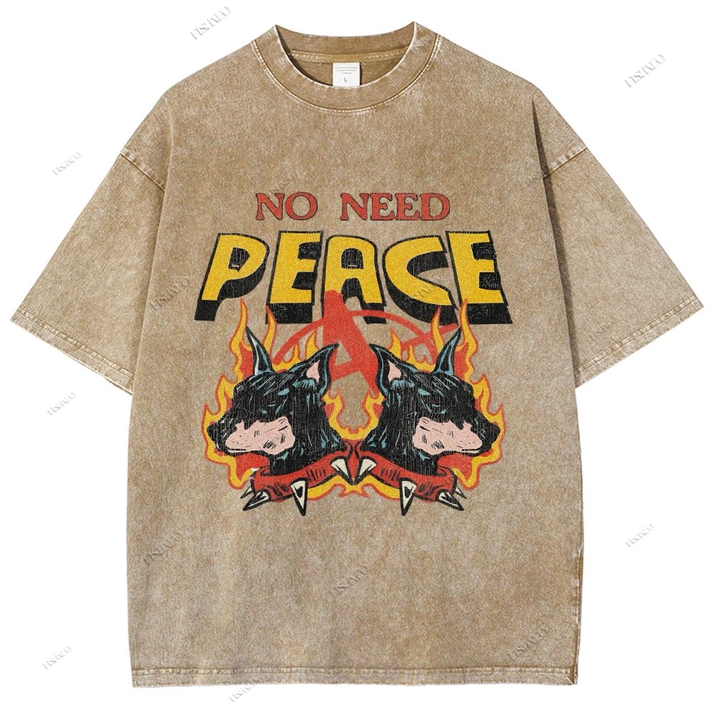 Unisex Vintage Durbin Dog Printed Washed Tee