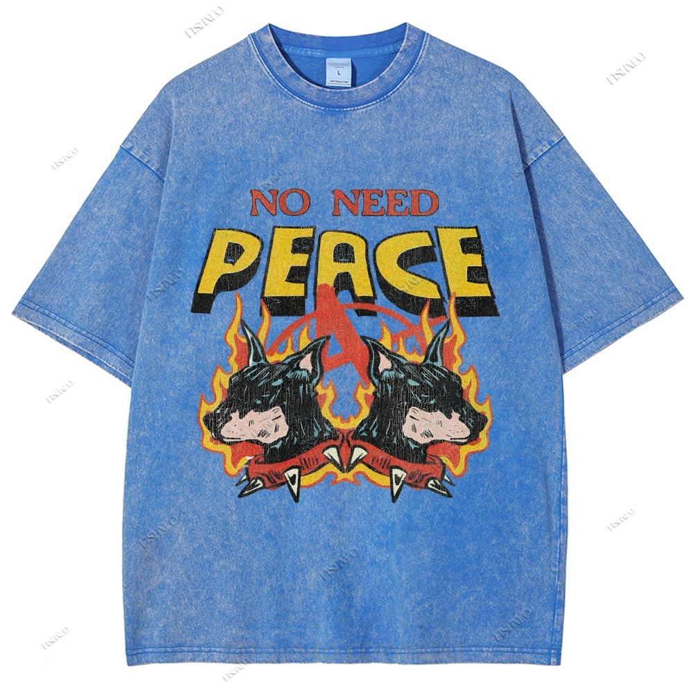 Unisex Vintage Durbin Dog Printed Washed Tee