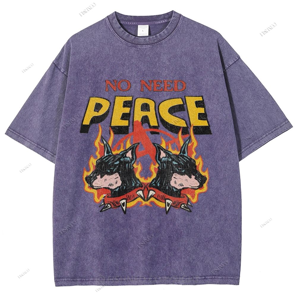 Unisex Vintage Durbin Dog Printed Washed Tee
