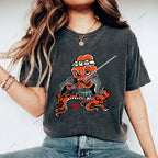 Unisex Octopus Samurai Printed Washed Tee