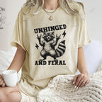 Unisex Vintage Rock Raccoon Printed Washed Tee
