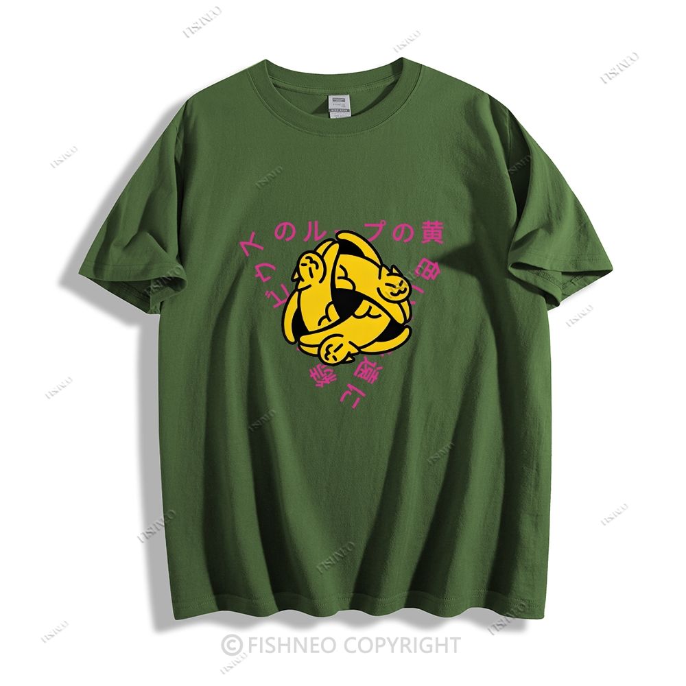 Japanese Letter Cat Loop Classic Cotton T-shirt