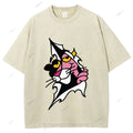 Unisex Pink Panther Printed Washed Tee