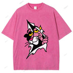 Unisex Pink Panther Printed Washed Tee