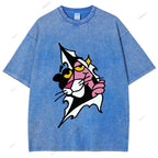 Unisex Pink Panther Printed Washed Tee