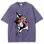 Unisex Pink Panther Printed Washed Tee