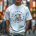 Japanese Frog Samurai Smoking Classic Cotton T-shirt