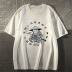 Japanese Frog Samurai Smoking Classic Cotton T-shirt