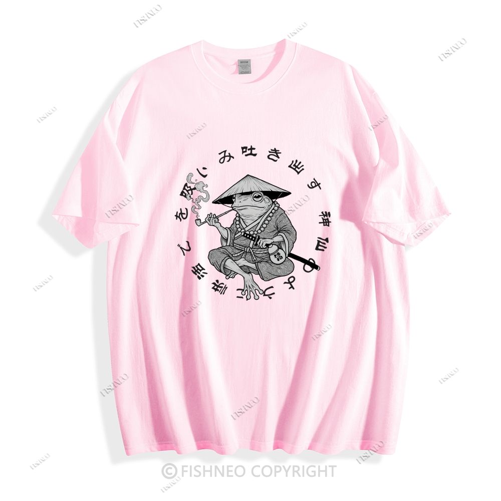 Japanese Frog Samurai Smoking Classic Cotton T-shirt