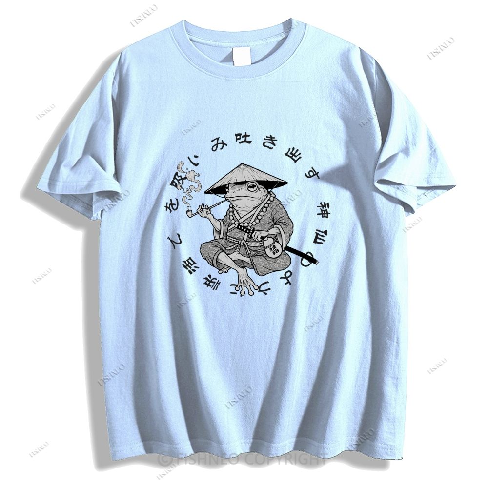 Japanese Frog Samurai Smoking Classic Cotton T-shirt