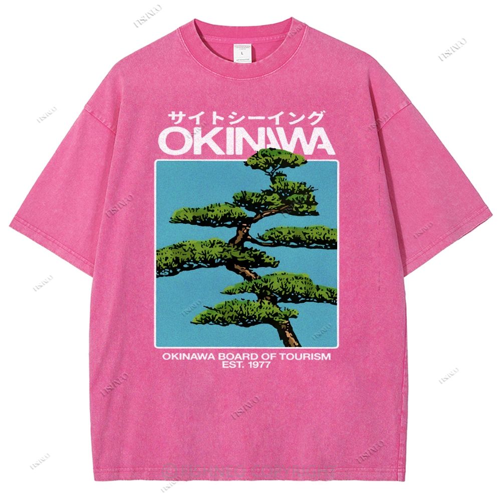 Unisex Okinawa Printed Washed Tee