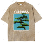 Unisex Okinawa Printed Washed Tee