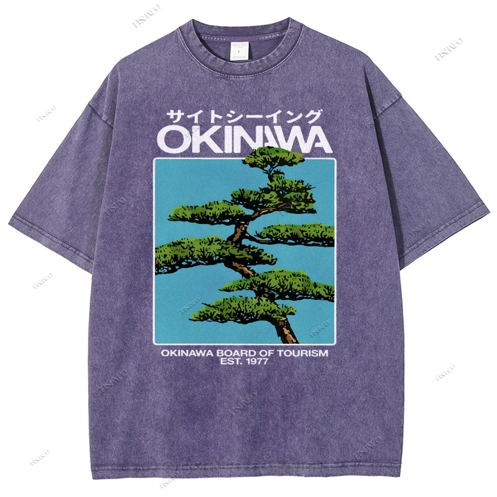 Unisex Okinawa Printed Washed Tee