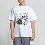 Japanese Cat Samurai Breaking Stuff Classic Cotton T-shirt