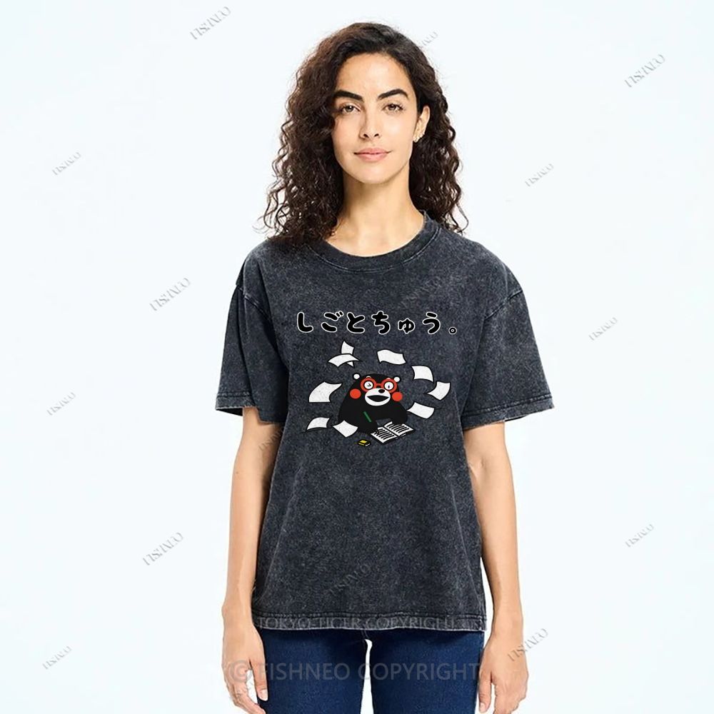Unisex Learn Kumamon Printed Washed Tee