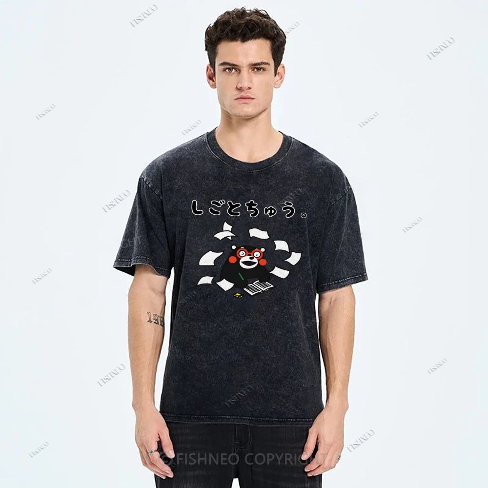 Unisex Learn Kumamon Printed Washed Tee