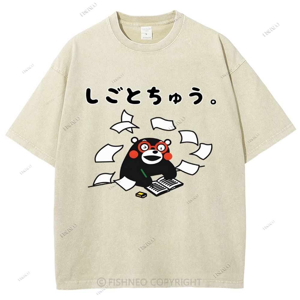 Unisex Learn Kumamon Printed Washed Tee