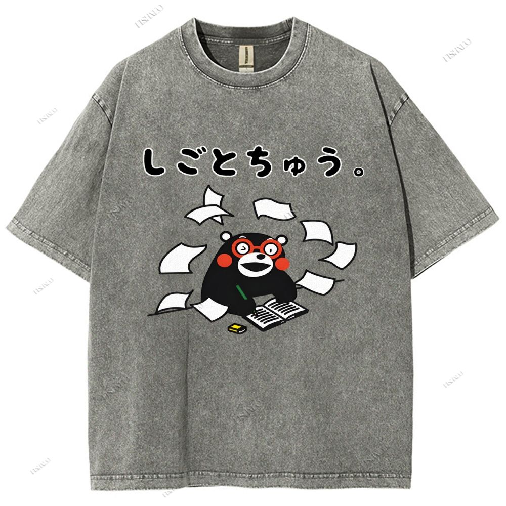 Unisex Learn Kumamon Printed Washed Tee