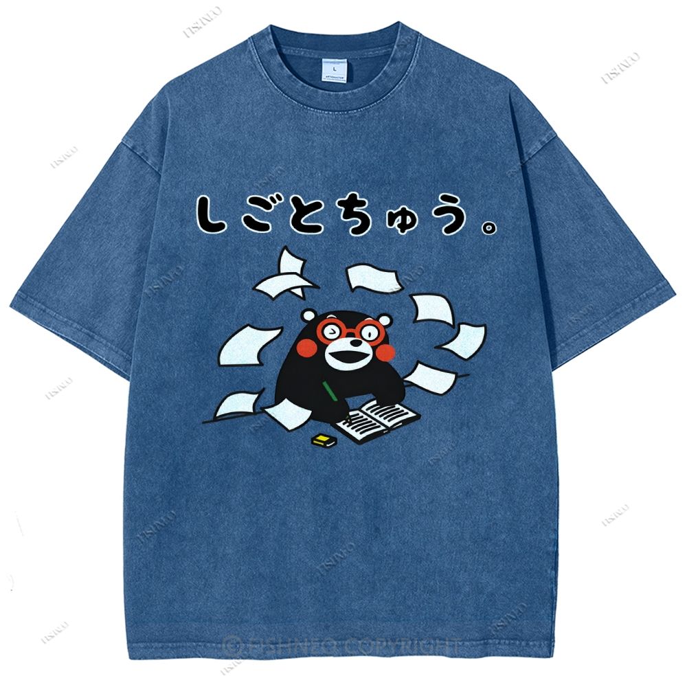 Unisex Learn Kumamon Printed Washed Tee