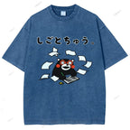 Unisex Learn Kumamon Printed Washed Tee