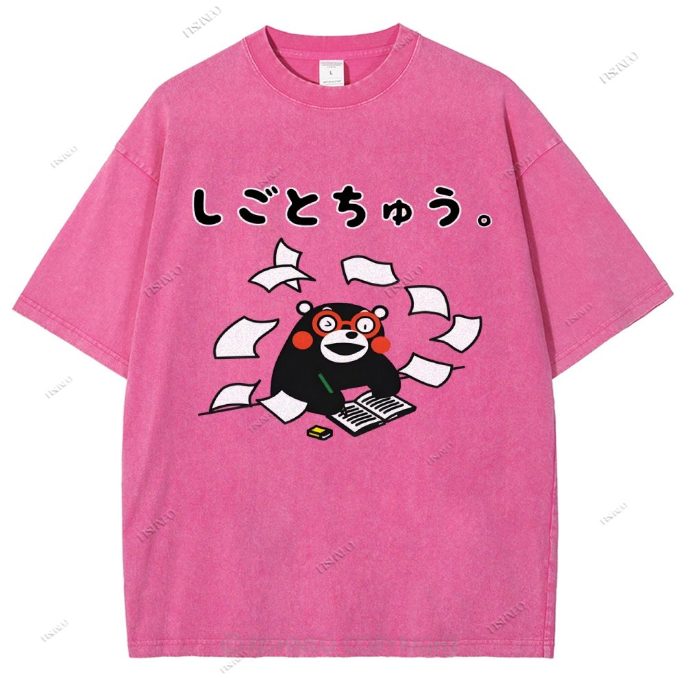 Unisex Learn Kumamon Printed Washed Tee