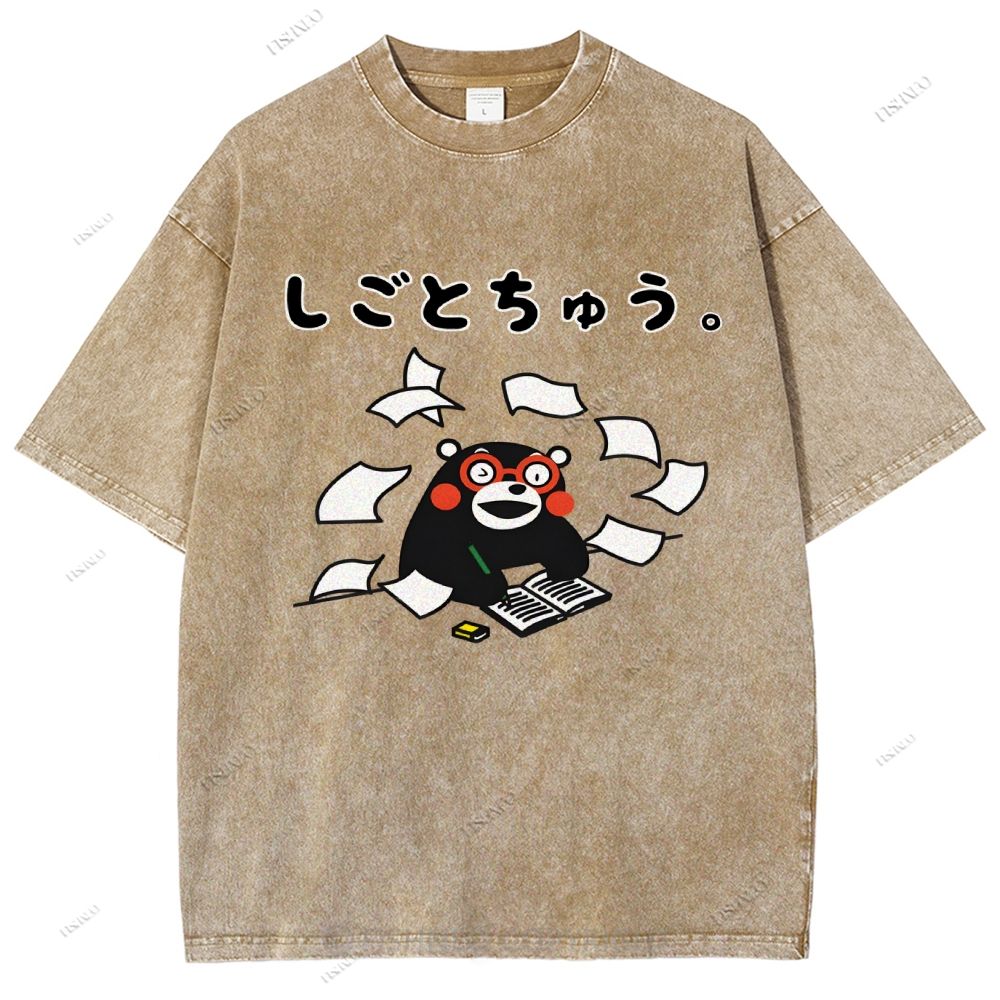Unisex Learn Kumamon Printed Washed Tee