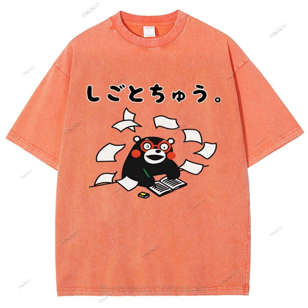 Unisex Learn Kumamon Printed Washed Tee