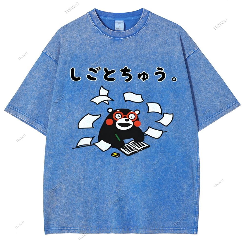 Unisex Learn Kumamon Printed Washed Tee