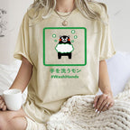 Unisex Wash Hands Kumamon Printed Washed Tee