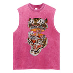 Unisex Tiger Print Washed Tank Top