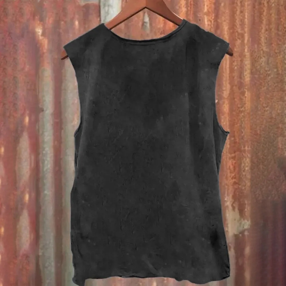 Vintage Punk Graffiti Washed Tank Top