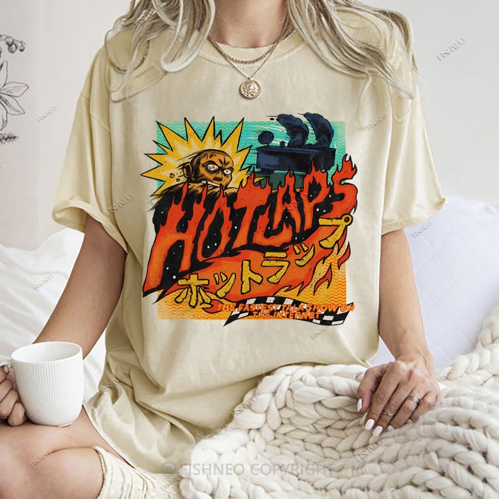Unisex Japanese Anime Graffiti Printed Washed Tee