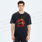 Unisex Vintage Graffiti Printed Washed Tee