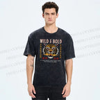 Unisex Japanese Wild Tiger Printed Washed Tee