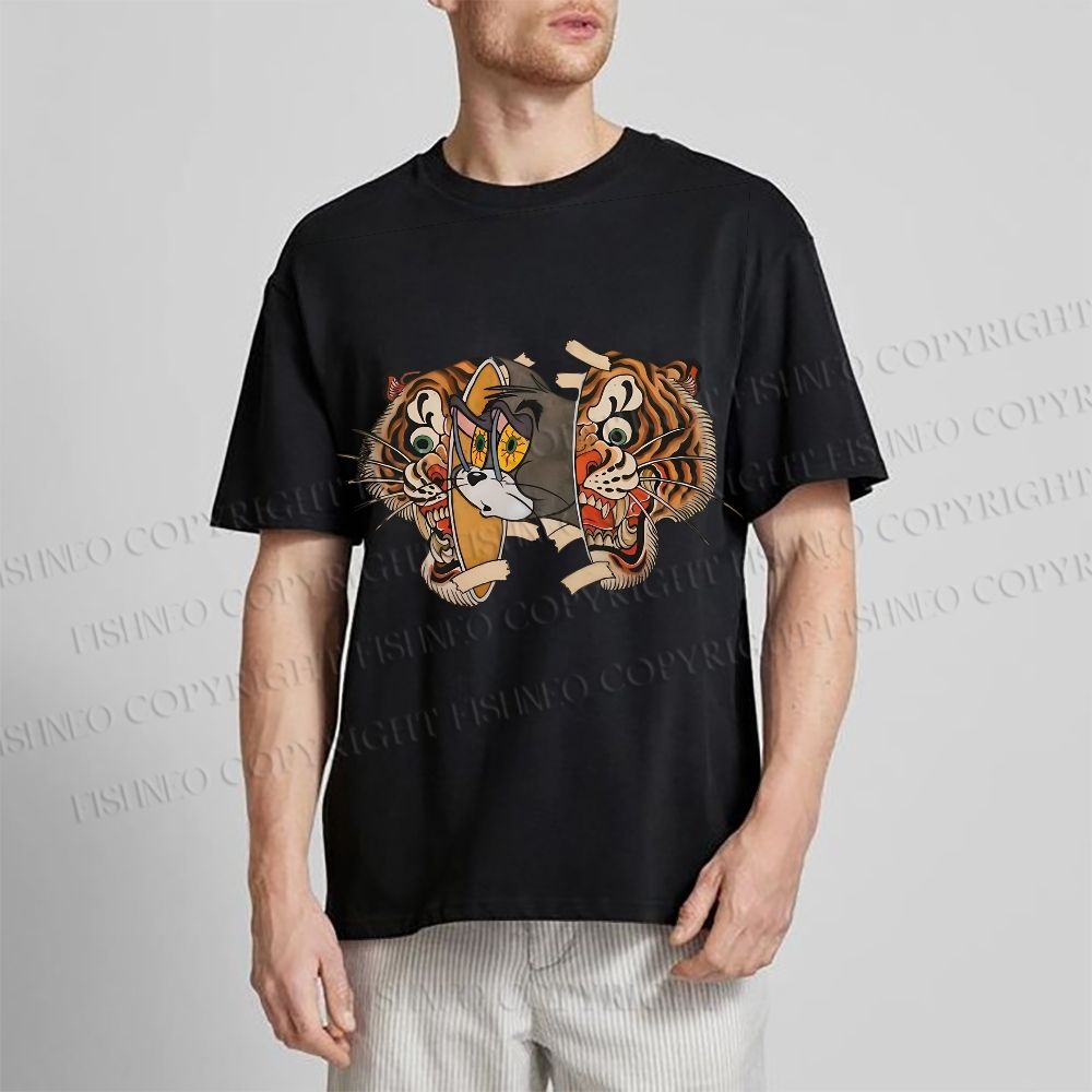 Unisex Cat Tiger Classic Cotton T-shirt