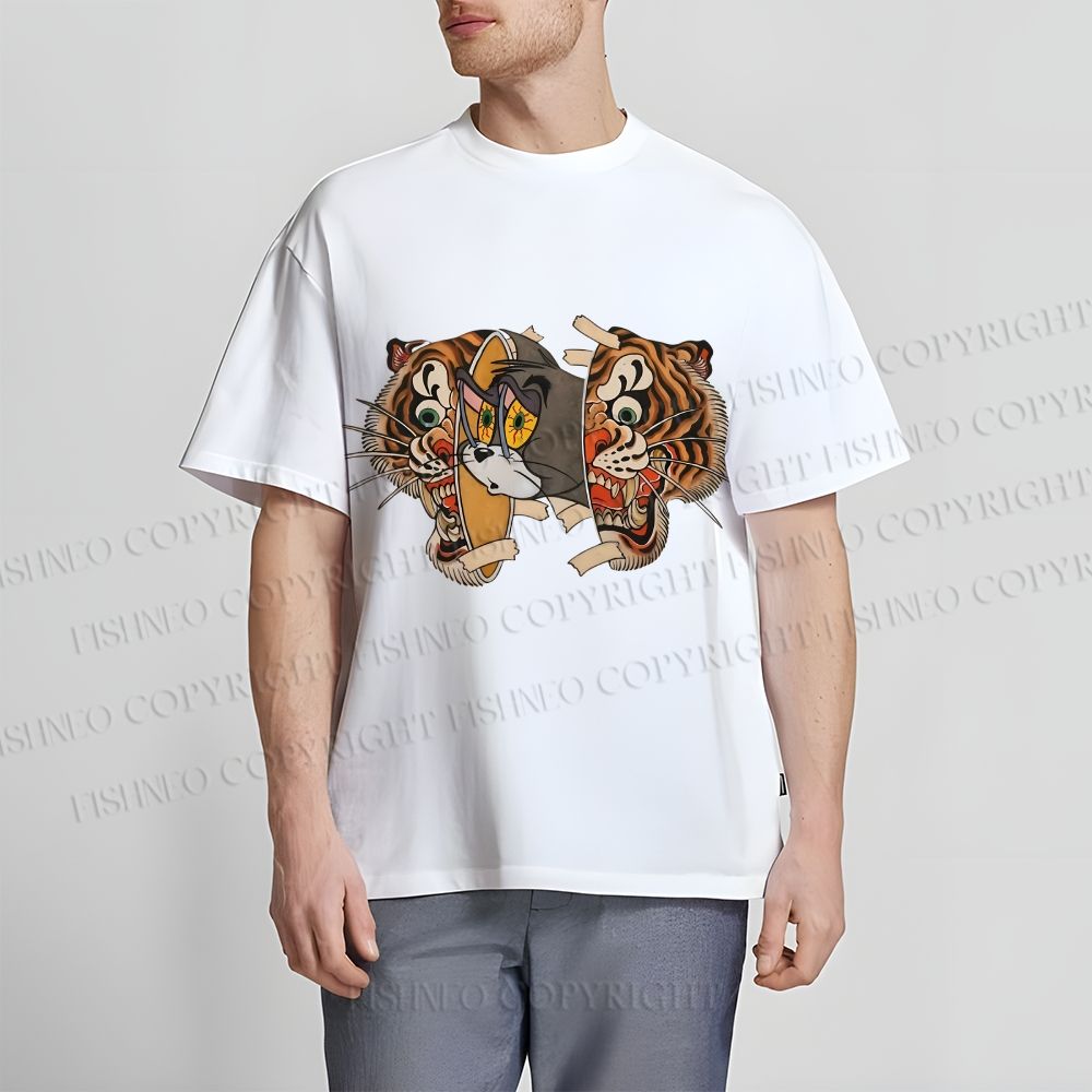 Unisex Cat Tiger Classic Cotton T-shirt