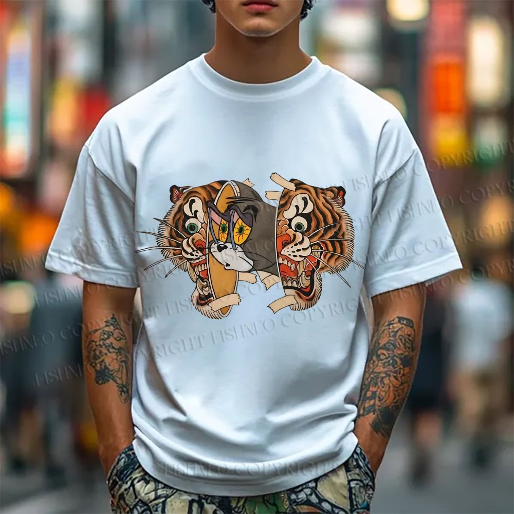 Unisex Cat Tiger Classic Cotton T-shirt