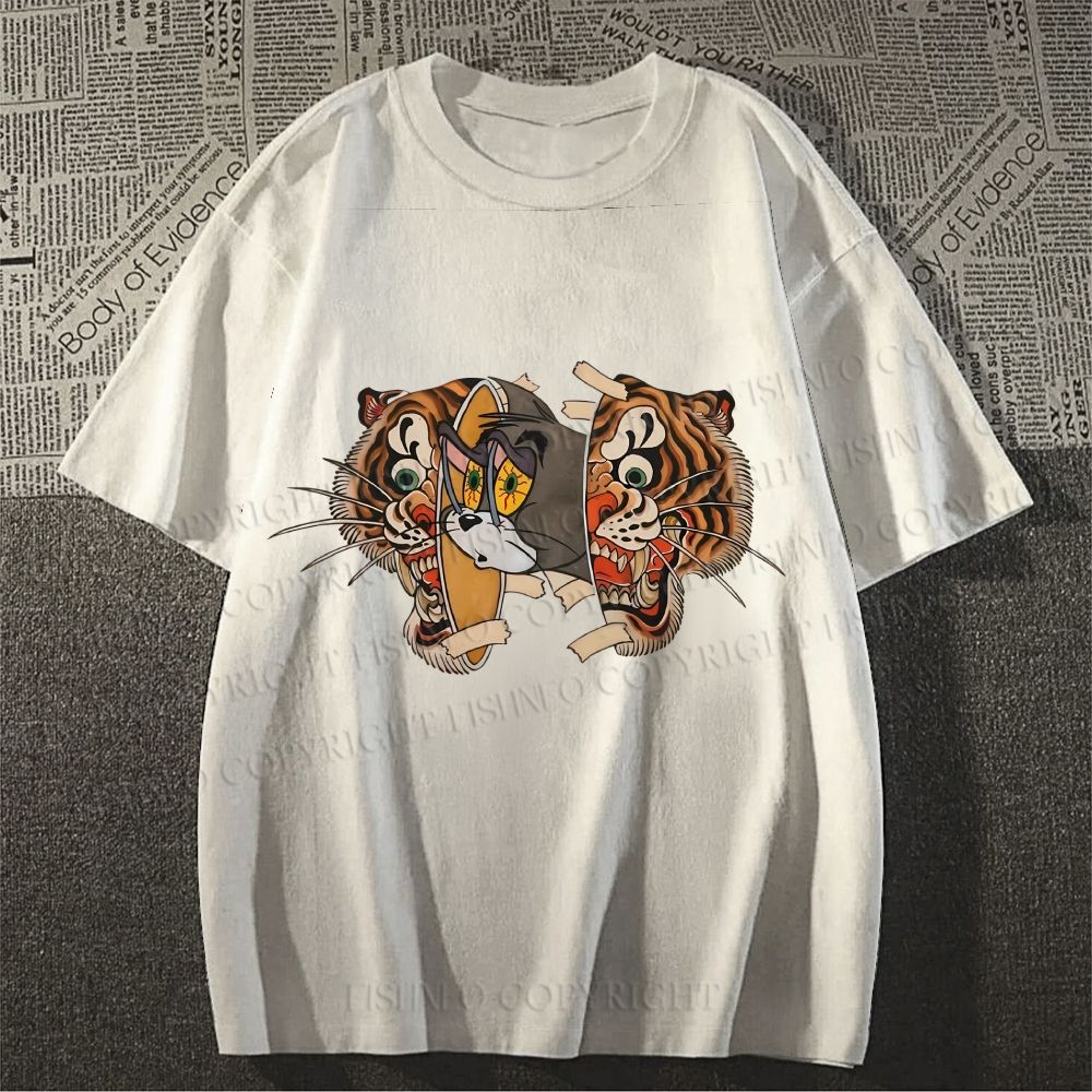 Unisex Cat Tiger Classic Cotton T-shirt