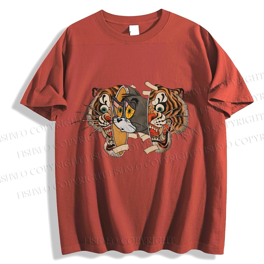 Unisex Cat Tiger Classic Cotton T-shirt