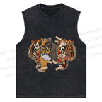 Cat Tiger Christian Snowflake Washed Vest