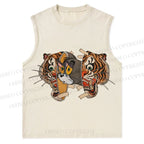 Cat Tiger Christian Snowflake Washed Vest