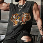 Cat Tiger Christian Snowflake Washed Vest