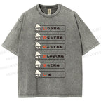Unisex Japanese Squid Dead Printed Washed Tee