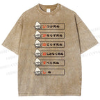 Unisex Japanese Squid Dead Printed Washed Tee