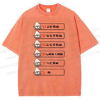 Unisex Japanese Squid Dead Printed Washed Tee