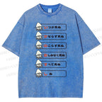 Unisex Japanese Squid Dead Printed Washed Tee